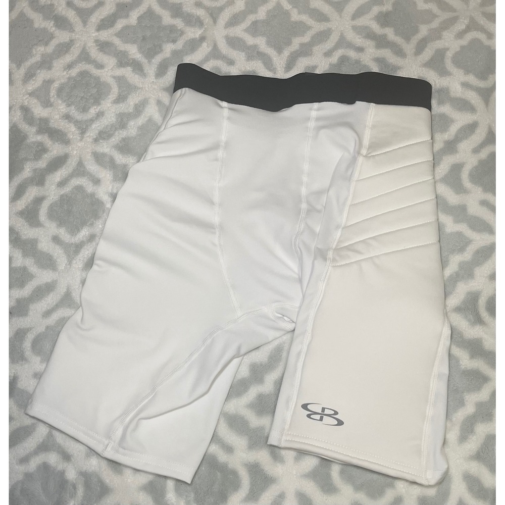 Boombah Mens Large White Padded Baseball Softball Sliding Shorts Compression L